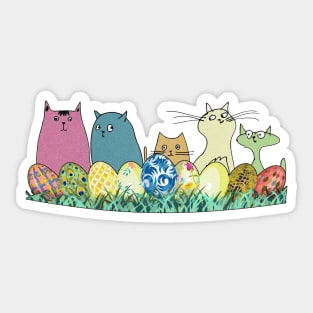 Cute Easter Cats Sticker